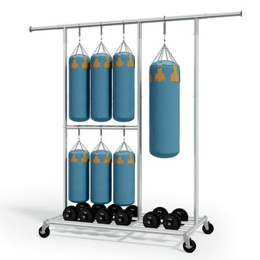 HOKEEPER 460lbs Clothing Garment Rack Rolling Clothes Rack with Wheels for Hanging Clothes Adjustable Silver