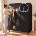 thumbnail image 1 of HOKEEPER Heavy Duty Clothing Rack with Non-woven Fabric Cover 450 lbs Capacity Adjustable Garment Rack, Rolling Metal Clothes Rack with Wheels, Commercial Grade No-Gap Zippered Dust Cover, 1 of 8