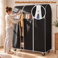 thumbnail image 1 of HOKEEPER Heavy Duty Clothing Rack with Oxford Fabric Cover 450 lbs Capacity Adjustable Garment Rack, Rolling Metal Clothes Rack with Wheels, Commercial Grade No-Gap Zippered Dust Cover, Silver, 1 of 9