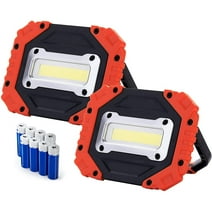 HOKOILN 2 Pack LED Work Light, 180° Rotatable Handle Work Light, Portable Battery Powered Worklight (8*AA Batteries Included)