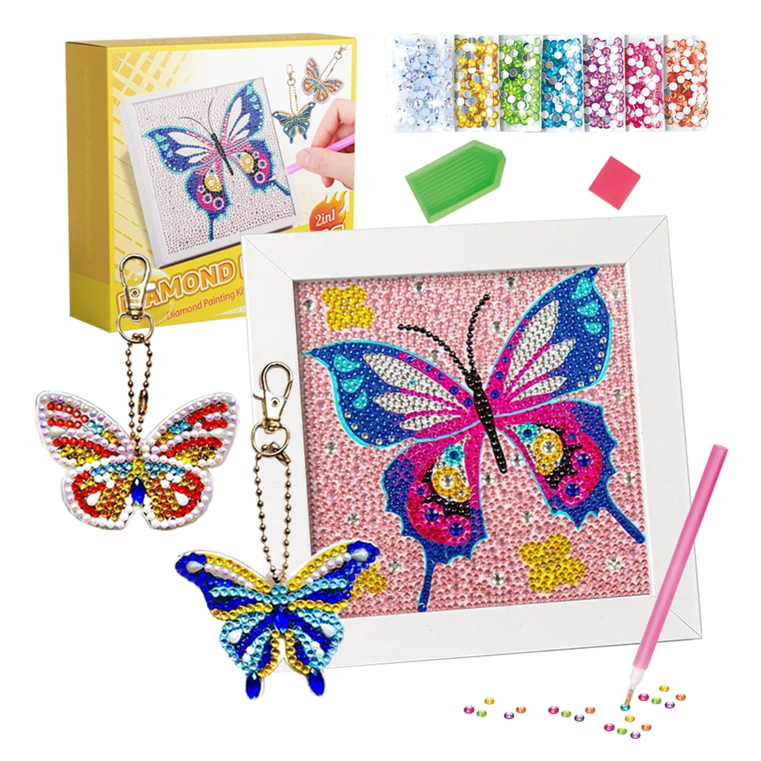 Butterfly Painting Kids Set Diamond Art Sticker Craft With Gem
