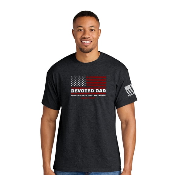 HOLD FAST Christian T-Shirt Devoted Dad Flag