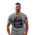 thumbnail image 1 of HOLD FAST Mens Short Sleeve Casual T-Shirt, God Bless America Scene, Athletic Heather, SM, 1 of 5