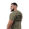 thumbnail image 1 of HOLD FAST Mens Short Sleeve Casual T-Shirt, Live Free Eagles, Putty, SM, 1 of 5