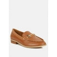thumbnail image 1 of HOLDA Horsebit Embellished Loafers With Stitch Detail in Tan, 1 of 8