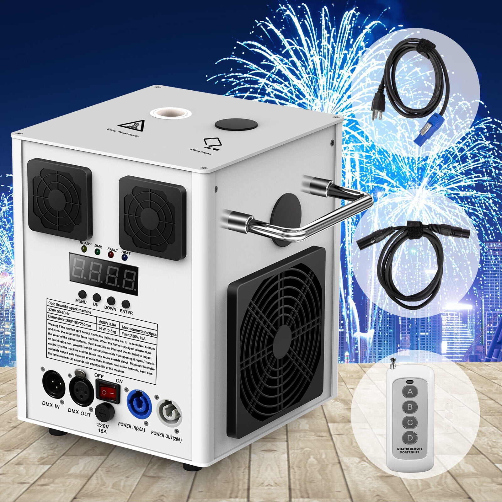 HOLDLAMP Cold Spark Machine 700W Stage Effect DMX Firework DJ Event Show Wedding