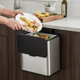 thumbnail image 1 of HOLDN’ STORAGE 6L Compost Bin Kitchen for Countertop, Hang-on Cabinet Door, Small Trash Can with Lid, Odor Control, Stainless Steel, Fingerprint-Resistant, for Bathroom, RV, Office, 1 of 7