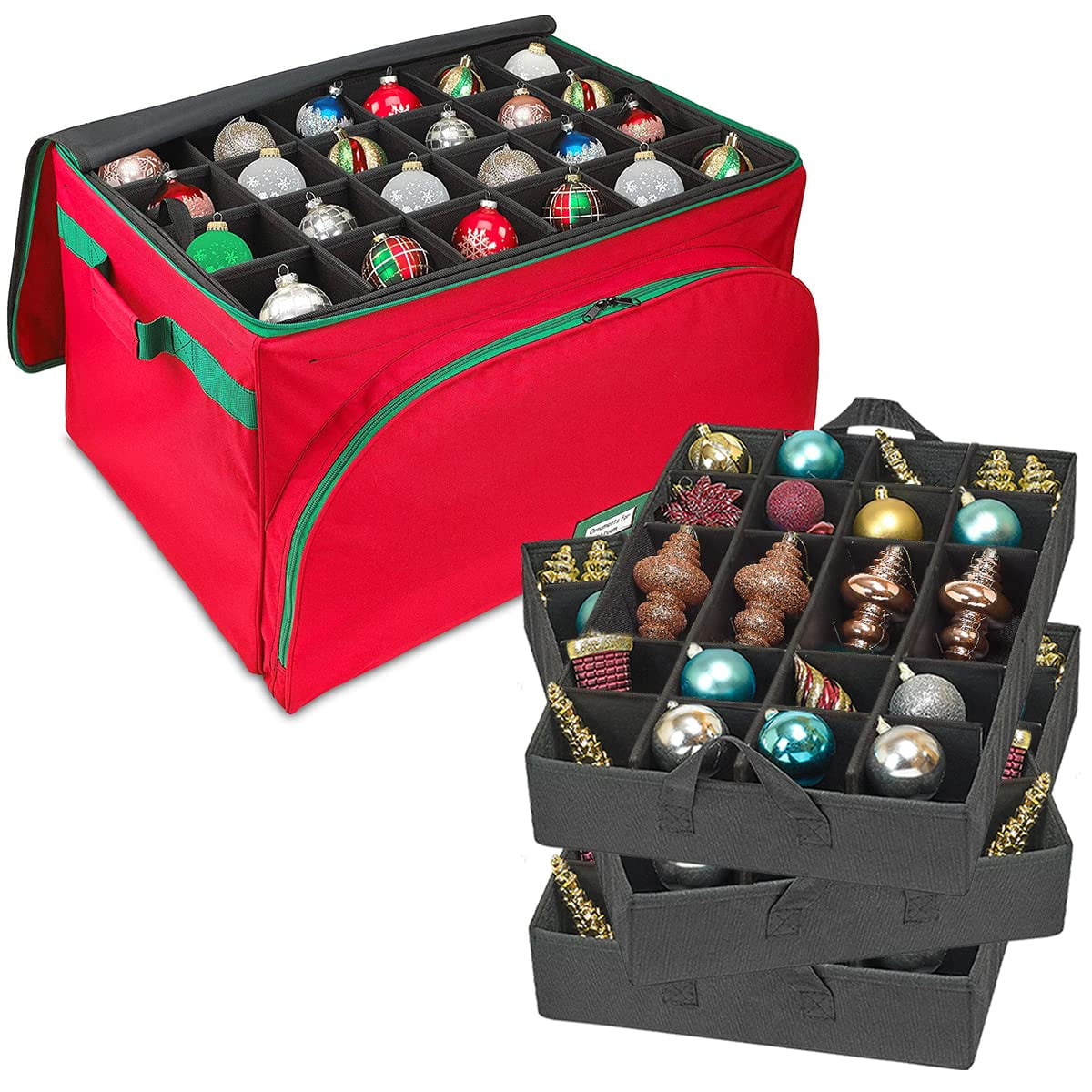 HOLDN' STORAGE Christmas Ornament Storage Containers Holds up to 72 4” Ornaments Durable