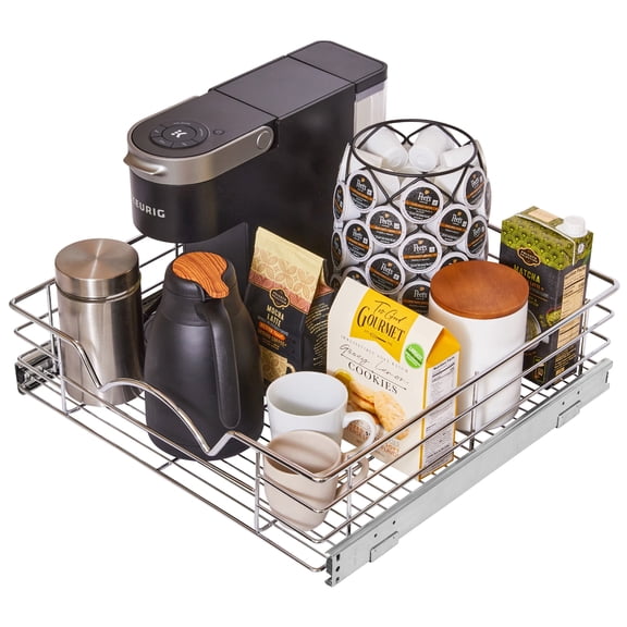 HOLDN' STORAGE Pull-Out Cabinet Organizer, Slide Out Drawer for Kitchen Cabinets & Pantry, Under Sink Storage, Heavy-Duty, 20"W x 21"D
