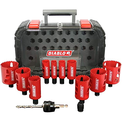 Diablo 14 Piece Bi-Metal Snap Lock Hole Saw Set Compact - High Carbon Steel - 14 Piece Set