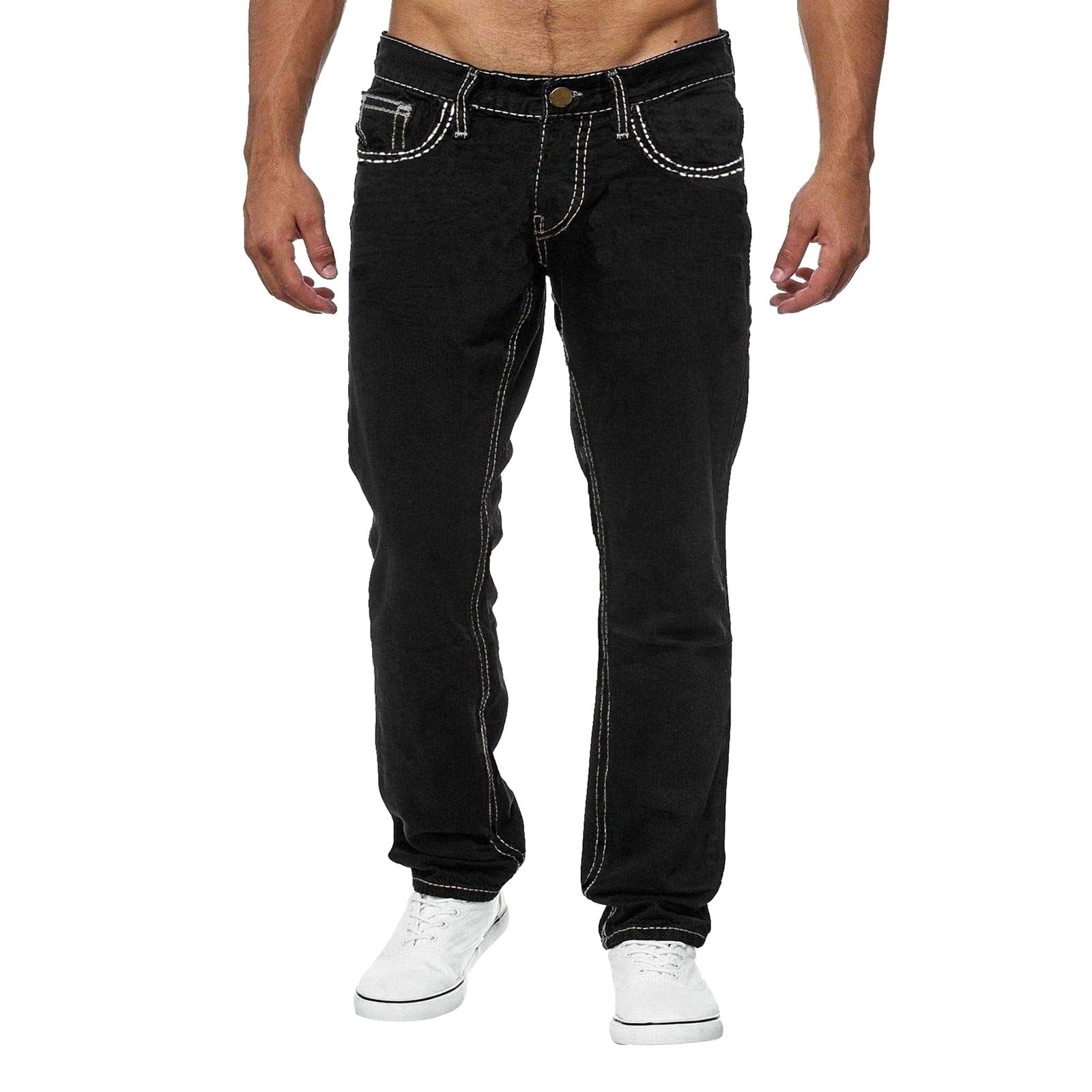 Men's Carpenter Work Jeans Hammer Loop Relaxed Fit Casual