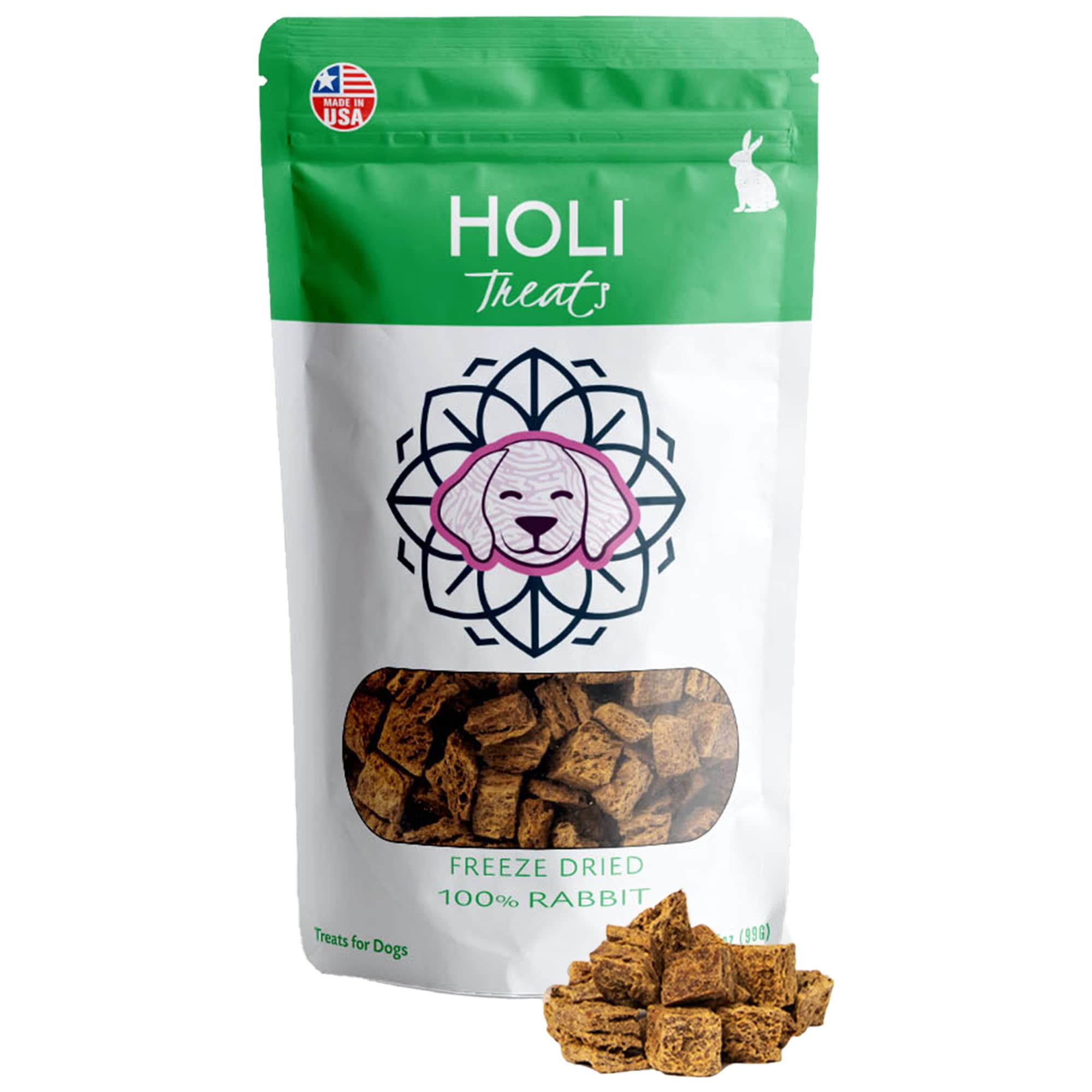 HOLI Freeze Dried Rabbit STF9 Treats for Dogs All Natural Healthy Dog