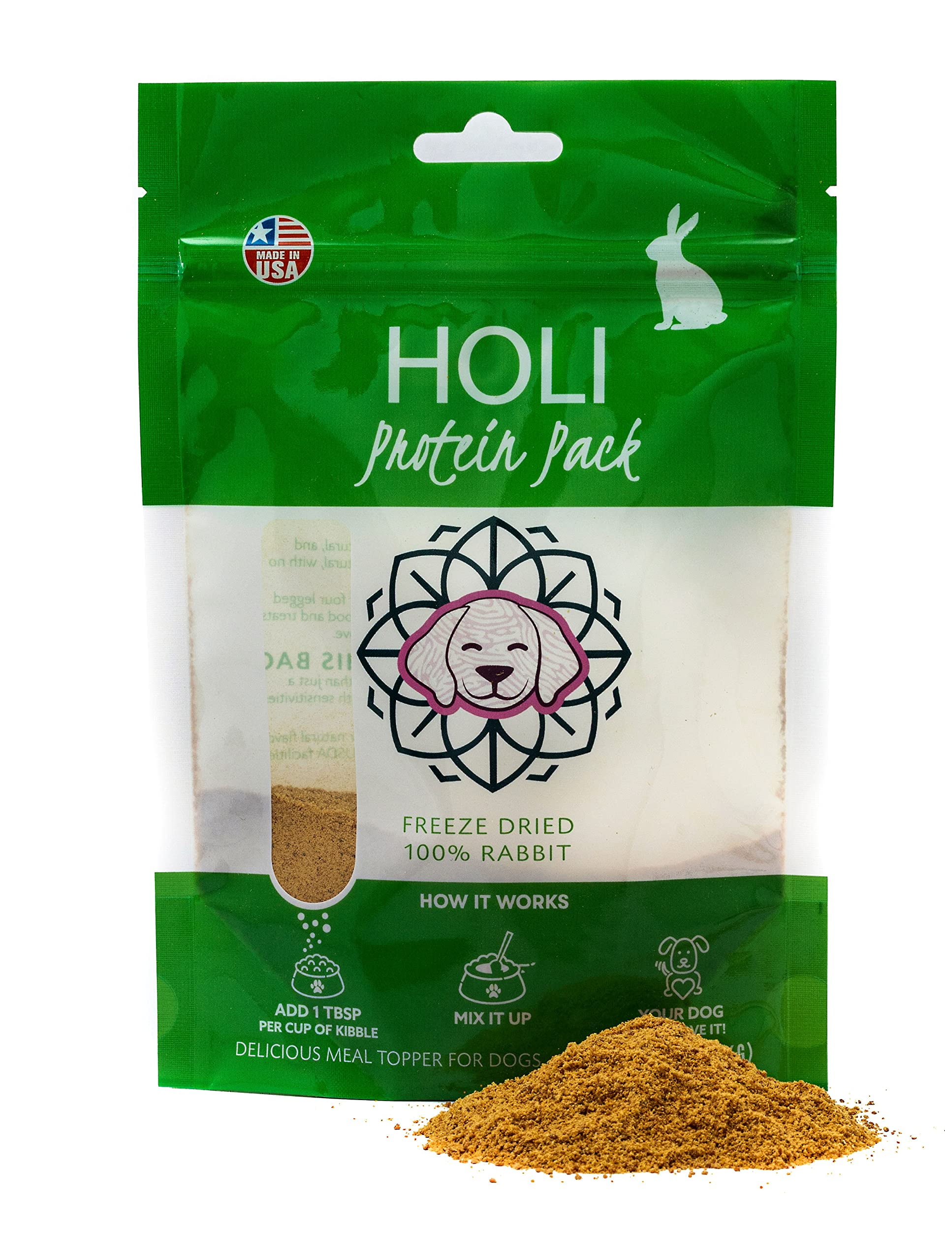 HOLI Rabbit Single Ingredient AIF4 Dog Food Protein Topper Made in