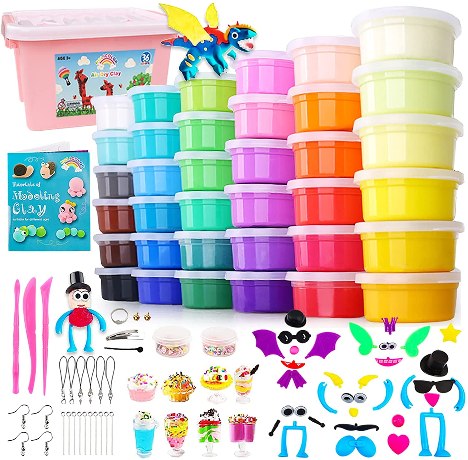 36 Colors Air Dry Modeling Clay Set, Children's Handmade Diy Space Mud  Ultralight Plasticine, Educational Sculpting Tools And Diy Crafts