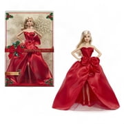 Barbie Signature 2026 Holiday Barbie Fashion Doll, Seasonal Collector, Blonde with Red Gown with Bow Detail
