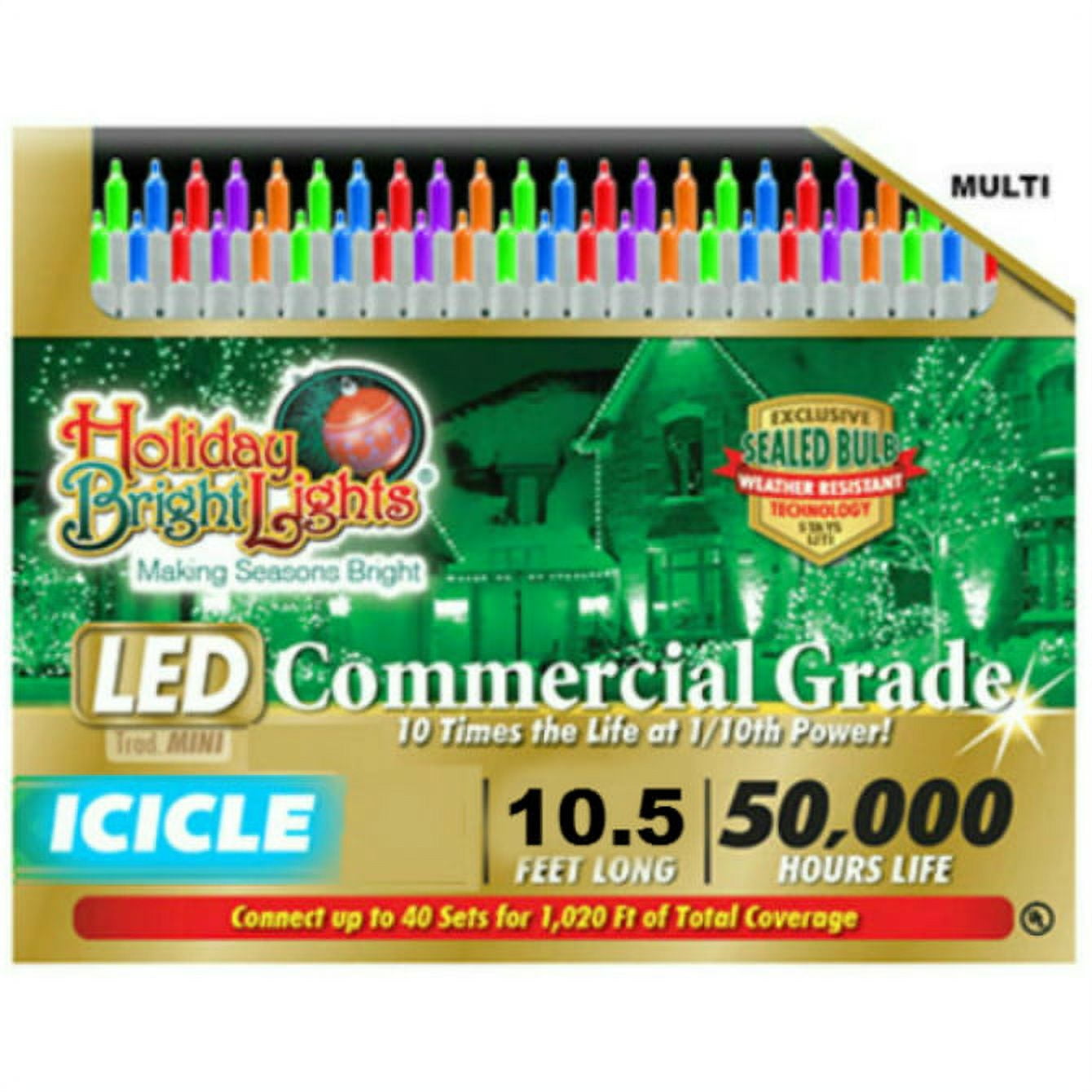 HOLIDAY BRIGHT LIGHTS Christmas LED Light Set, T5, CommercialGrade