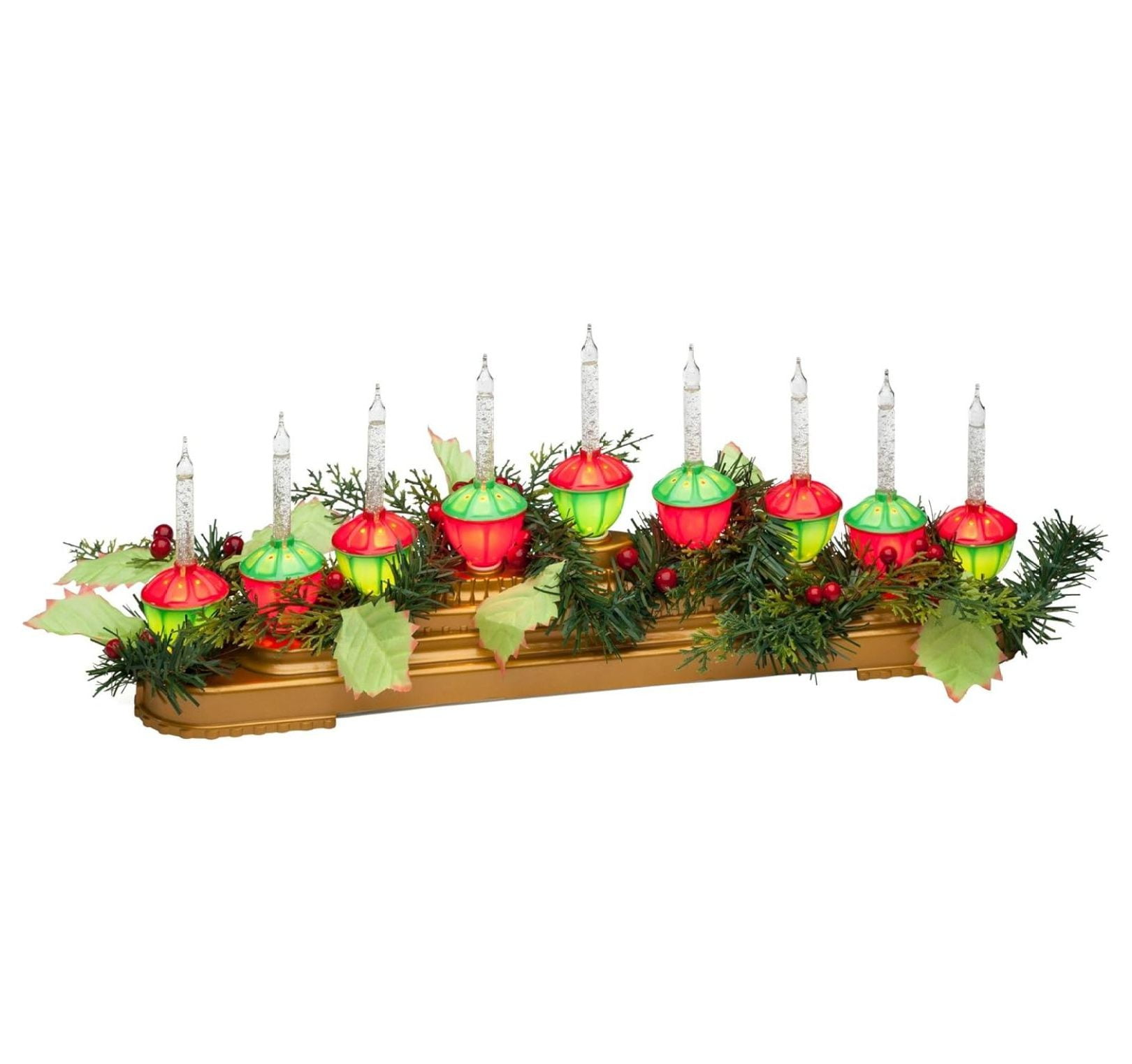 HOLIDAY BUBBLE LIGHT CENTERPIECE (INCLUDES 9 NOSTALGIC BUBBLE LIGHTS