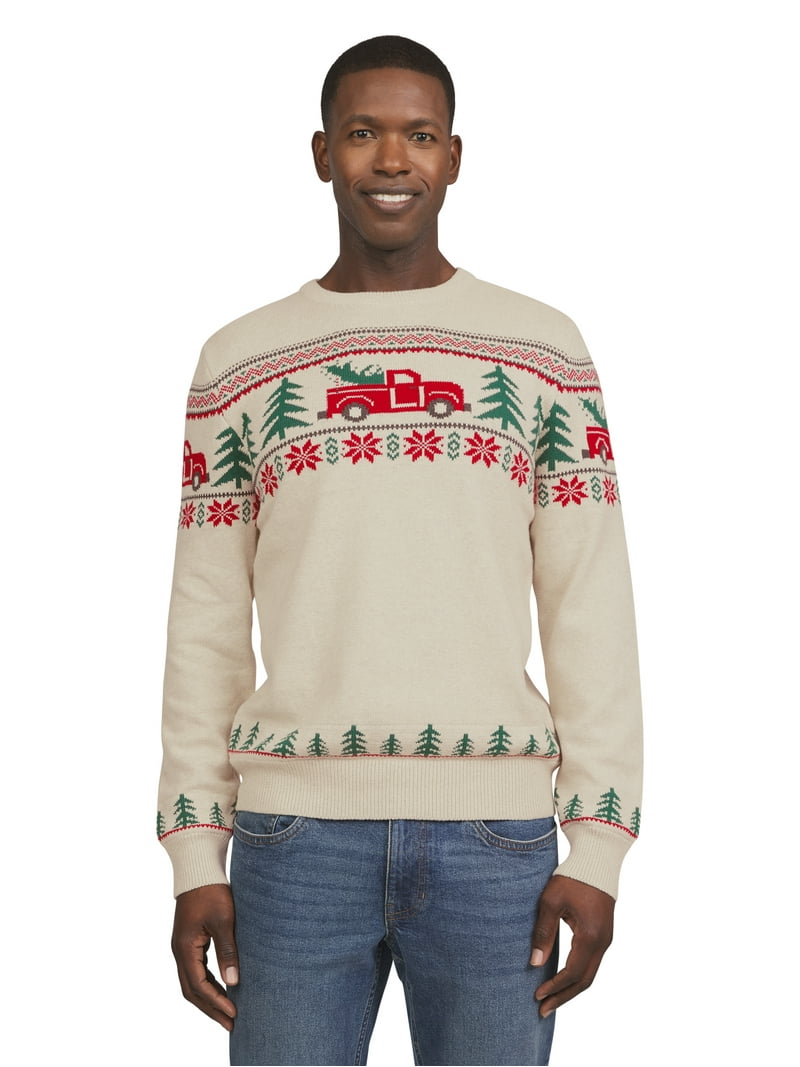 Chaps Mens Holiday Crewneck Pullover Christmas Sweater, S-2XL, 100