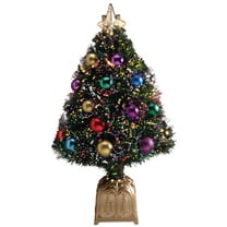 Northwoods Greenery Fiber Optic Christmas Tree with Ball Ornaments, 32-In. Tall