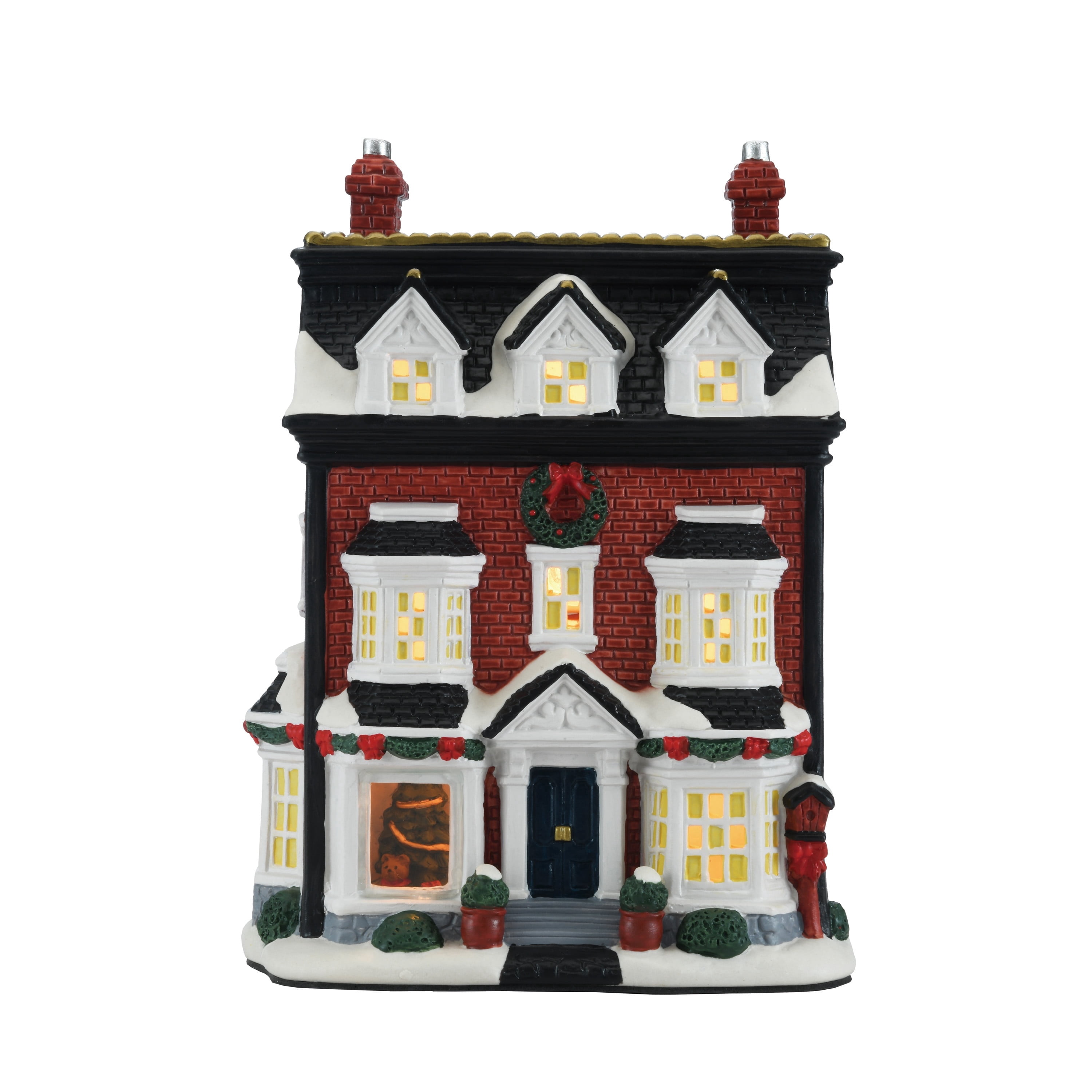 Light-Up Porcelain Holiday Residence Christmas Village Building, Multicolor, 8.62", by Holiday Time