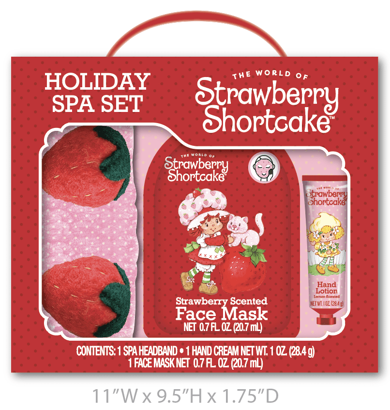 Strawberry Shortcake Holiday Spa Set, Strawberry and Lemon Scents, 3 Pieces