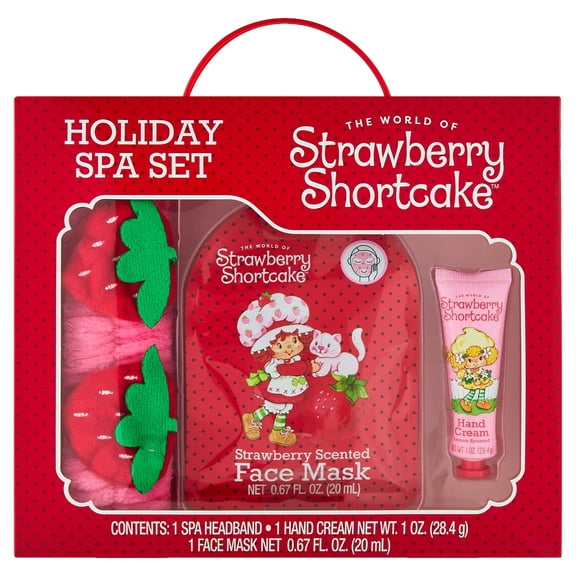 Strawberry Shortcake Holiday Spa Set, Strawberry and Lemon Scents, 3 Pieces