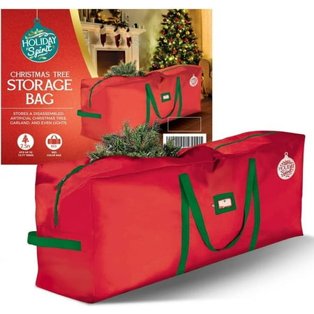HOLIDAY SPIRIT Christmas Tree Storage Bag, Heavy-Duty 600D Oxford Material with Durable Reinforced Handles & Zipper, Waterproof Dust Protection (Red, Fits a 7.5FT Tree)