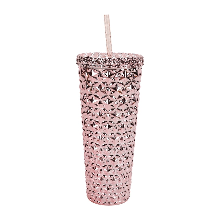 Holiday Time 26 oz Plastic Double Wall Insulated Textured Tumbler 
