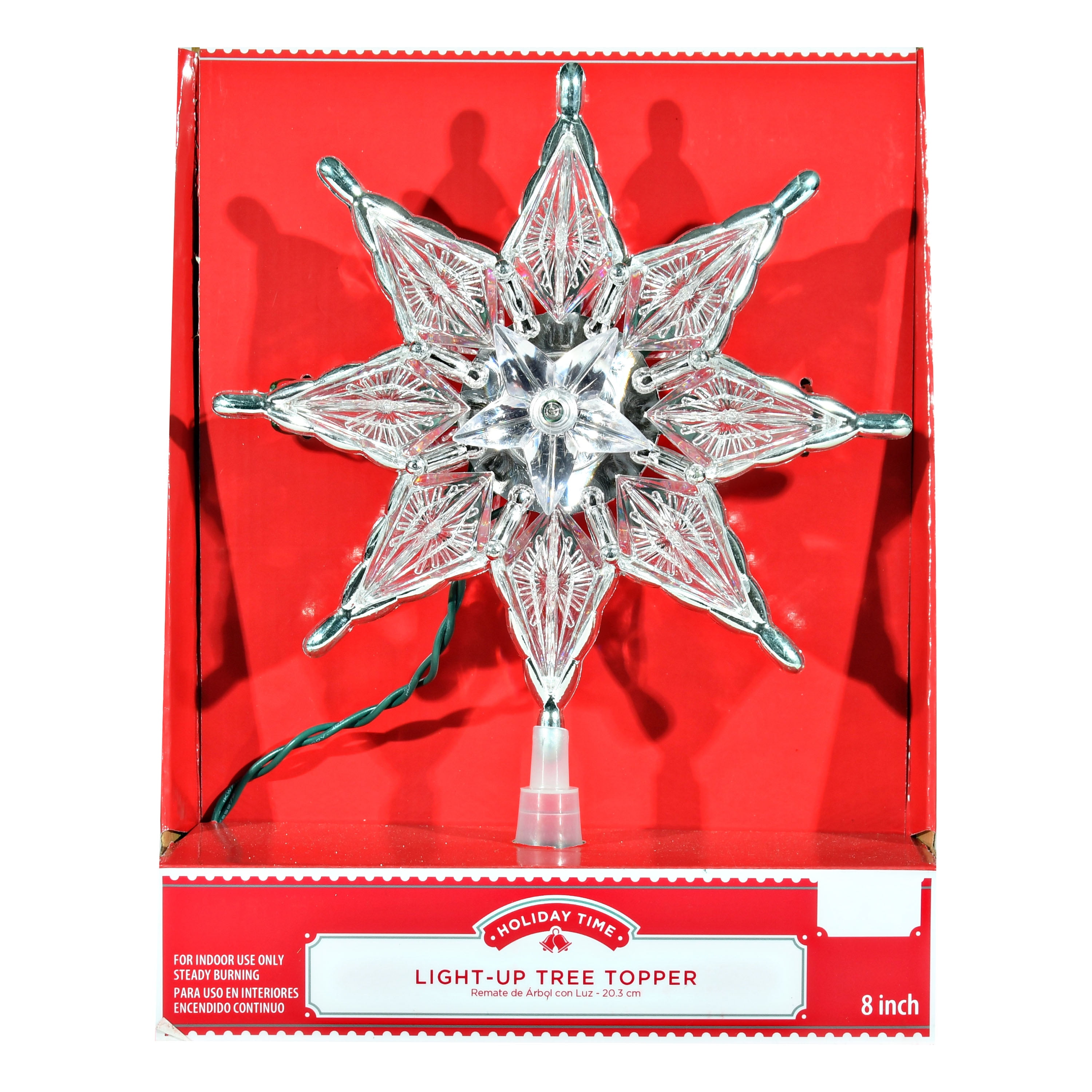 HOLIDAY 8IN, CLEAR WHITE TREE TOPPER - Walmart.com
