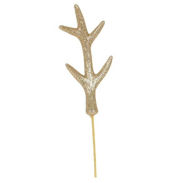HOLIDAY TIME GOLD ANTLER PICK, 9 INCH