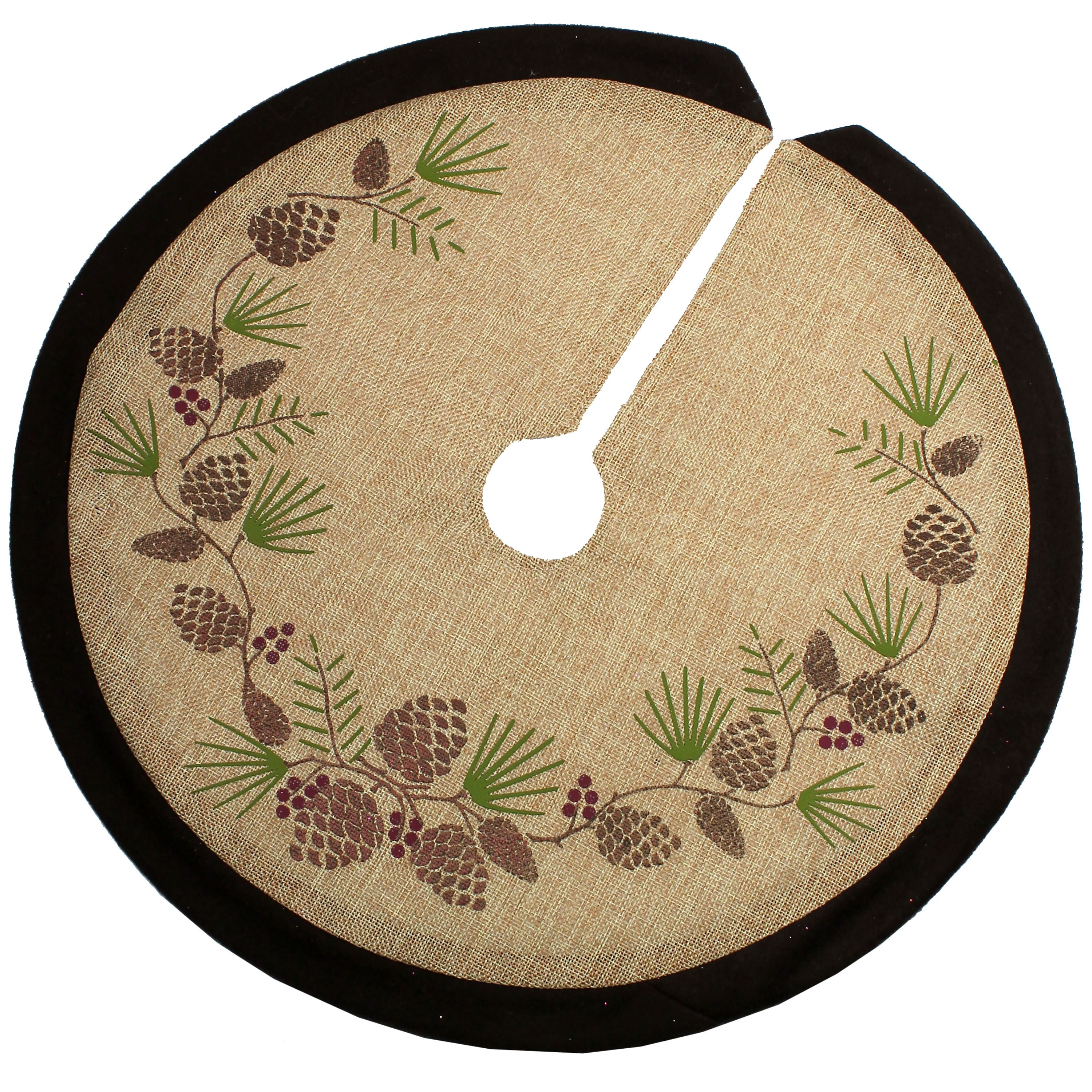 HOLIDAY TIME NATURAL PINECONE MINI TREE SKIRT, 18 INCH