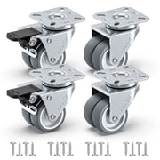 HOLKIE 2 inch Swivel Caster Wheels Set of 4 - Heavy Duty Casters for Furniture - No Noise TPR Wheels - Total Capacity 880lbs