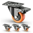 thumbnail image 1 of HOLKIE 2 inch Swivel Caster Wheels with Safety Total Lock,(4 pack)360 Degree Heavy Duty Plate Casters,Orange, 1 of 8