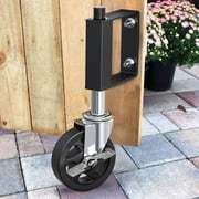 HOLKIE 4 inch Spring Loaded Gate Wheel,Heavy Duty Swivel Gate Caster Wheel for Wooden Gate and Fence 220 LBS Load Capacity,Black