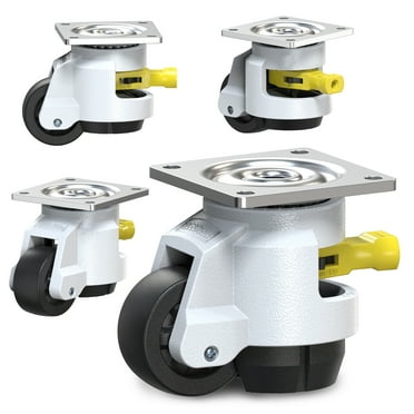 HOLKIE Leveling Caster Wheels set of 4,Heavy Duty Industrial Workbench Wheel with Adjustable Leveling Pads,Total Capacity 2200 Lbs