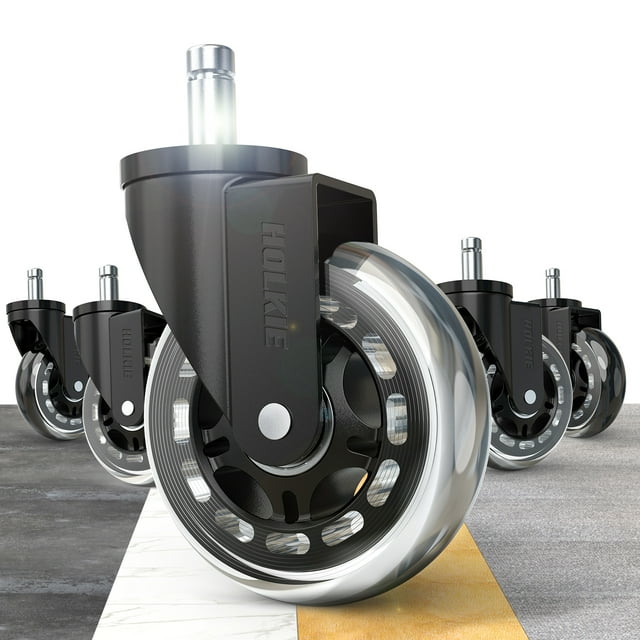 HOLKIE Office Chair Caster Wheels Replacement Rubber Caster Wheels