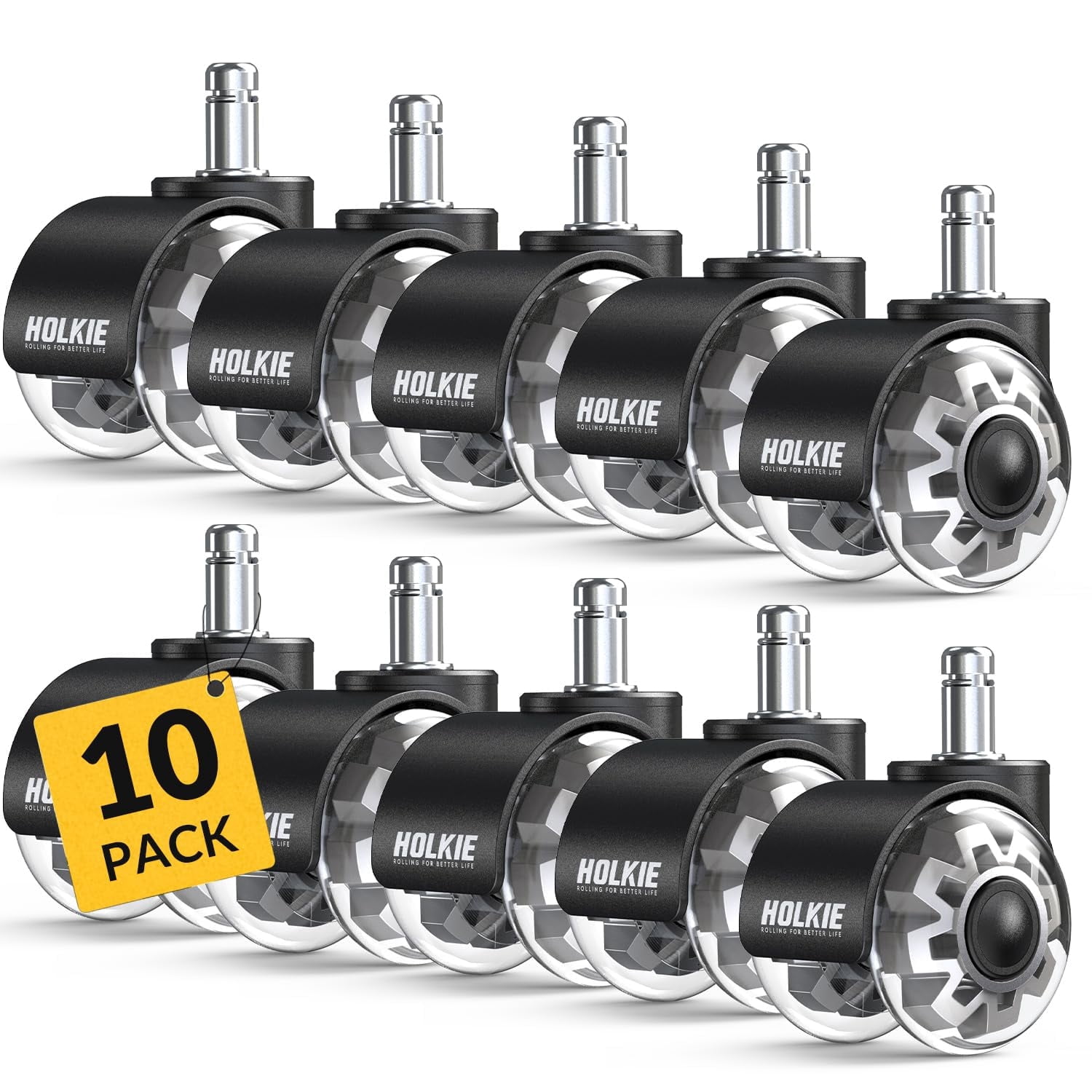 HOLKIE Office Chair Wheels Replacement Casters,10Pack 2inch Heavy Duty Rubber Smooth & Quiet Rolling Casters Wheels,Gray - Walmart.com