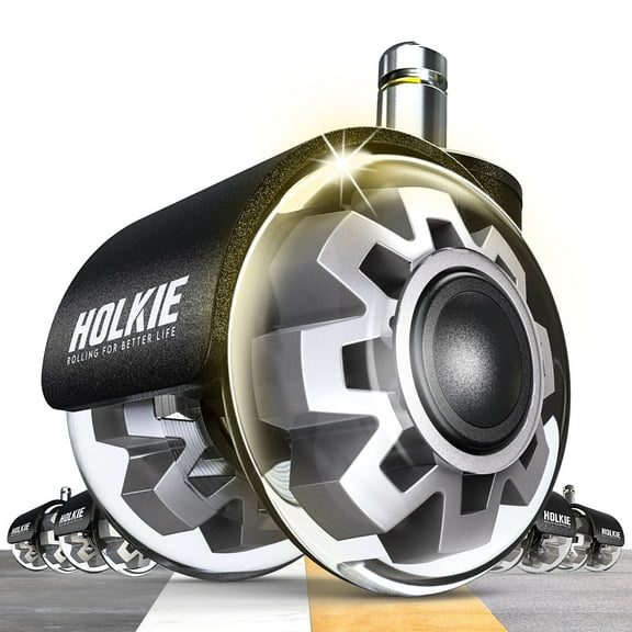 HOLKIE Office Chair Wheels Replacement Casters,5Pack 2inch Heavy Duty Rubber Smooth & Quiet Rolling Casters Wheels,Gray