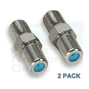 HOLLAND ELECTRONICS F-81 EXTENDED SPLICE ADAPTERS DC - 3GHZ F FEMALE TO F FEMALE - TWO02 PACK