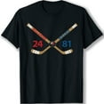 thumbnail image 1 of HOLLANDER ROZANOV 24 81 Vintage Graphic T-Shirt with Crossed Hockey Sticks Design, 1 of 5