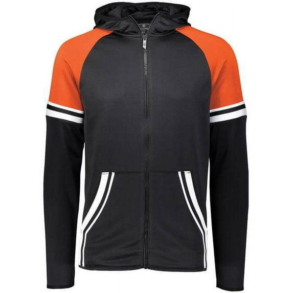 HOLLOWAY YOUTH RETRO GRADE JACKET, BLACK/ORANGE, L