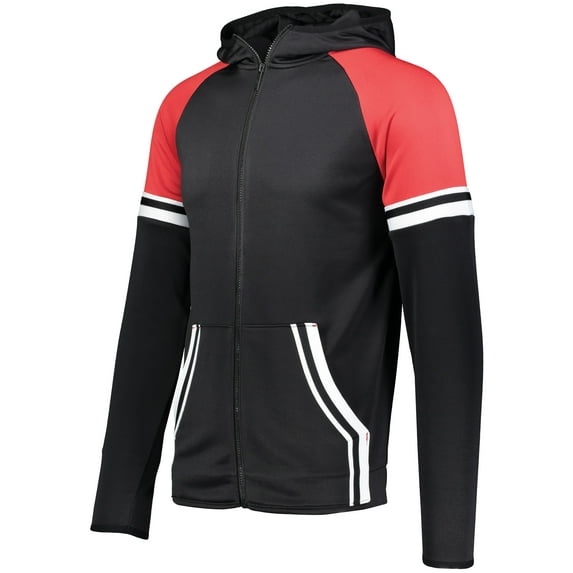 HOLLOWAY YOUTH RETRO GRADE JACKET, BLACK/SCARLET, M
