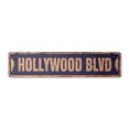 thumbnail image 1 of HOLLYWOOD BLVD Vintage Plastic Street Sign california boulevard CA tinsel town | Indoor/Outdoor |  36" Wide, 1 of 4