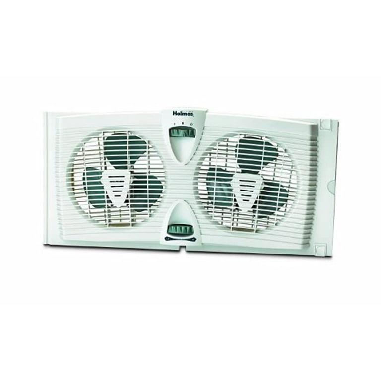HOLMES Dual Blade Twin Window Fan 2 Speed Setting White