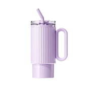 HOLOHOLO 34oz Insulated Stainless Steel Tumbler with Handle, Straw, Lid and Tea Infuser, Lavender