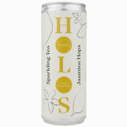 HOLOS Organic Sparkling Tea Jasmine Hops 250ml, British Import (Pack of 6)