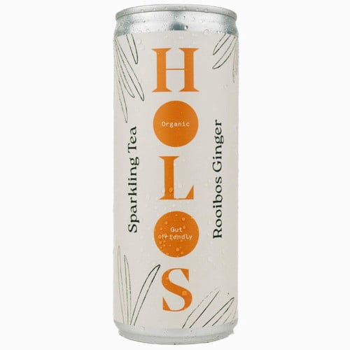 HOLOS Organic Sparkling Tea Rooibos Ginger 250ml, British Import (Pack of 6)