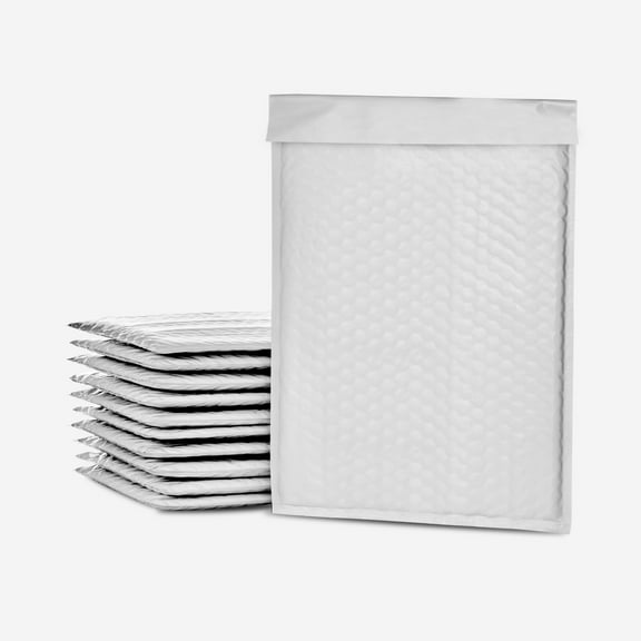 HOLPACK 7.25 In. x 12 In. (Size 1) Poly Bubble Mailers, 100-pack MADE IN USA