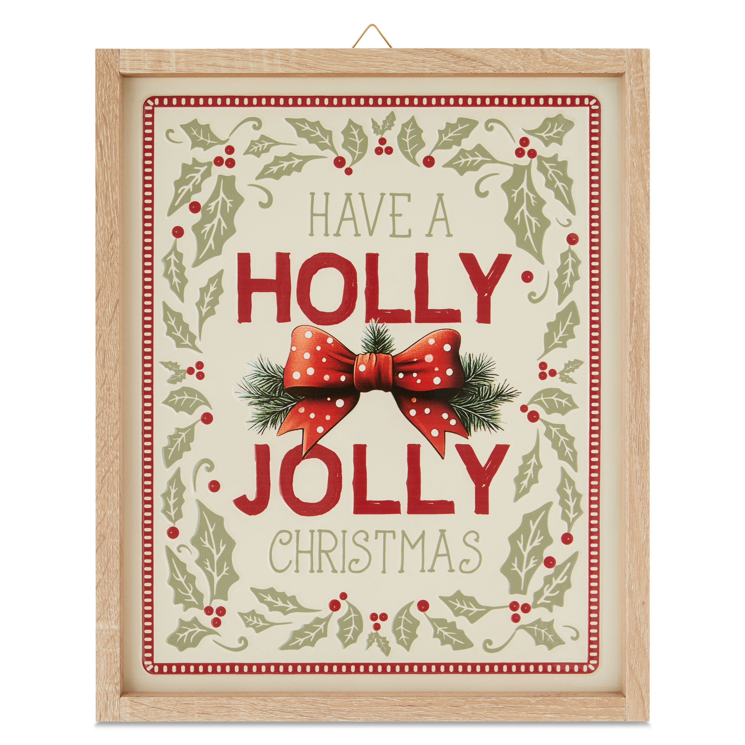 Christmas Holly Jolly Wall Hanging Decoration, Multicolor, 15.75" x 12.8", by Holiday Time - Walmart.com
