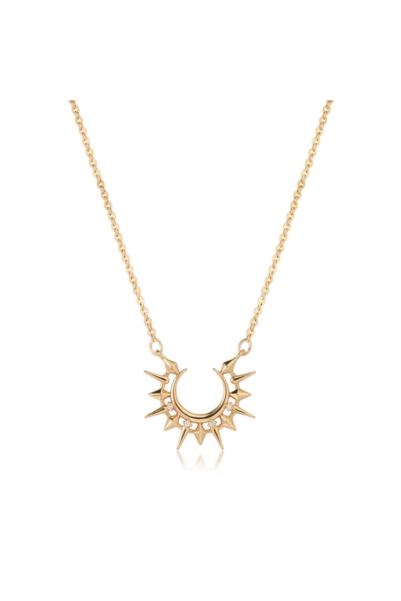 Pendant Necklace 14K Gold Plated Clover Rhinestone Jewelry Gift
